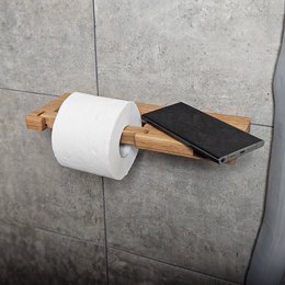 Porta della carta igienica a parete con scaffale e slot per telefoni integrato