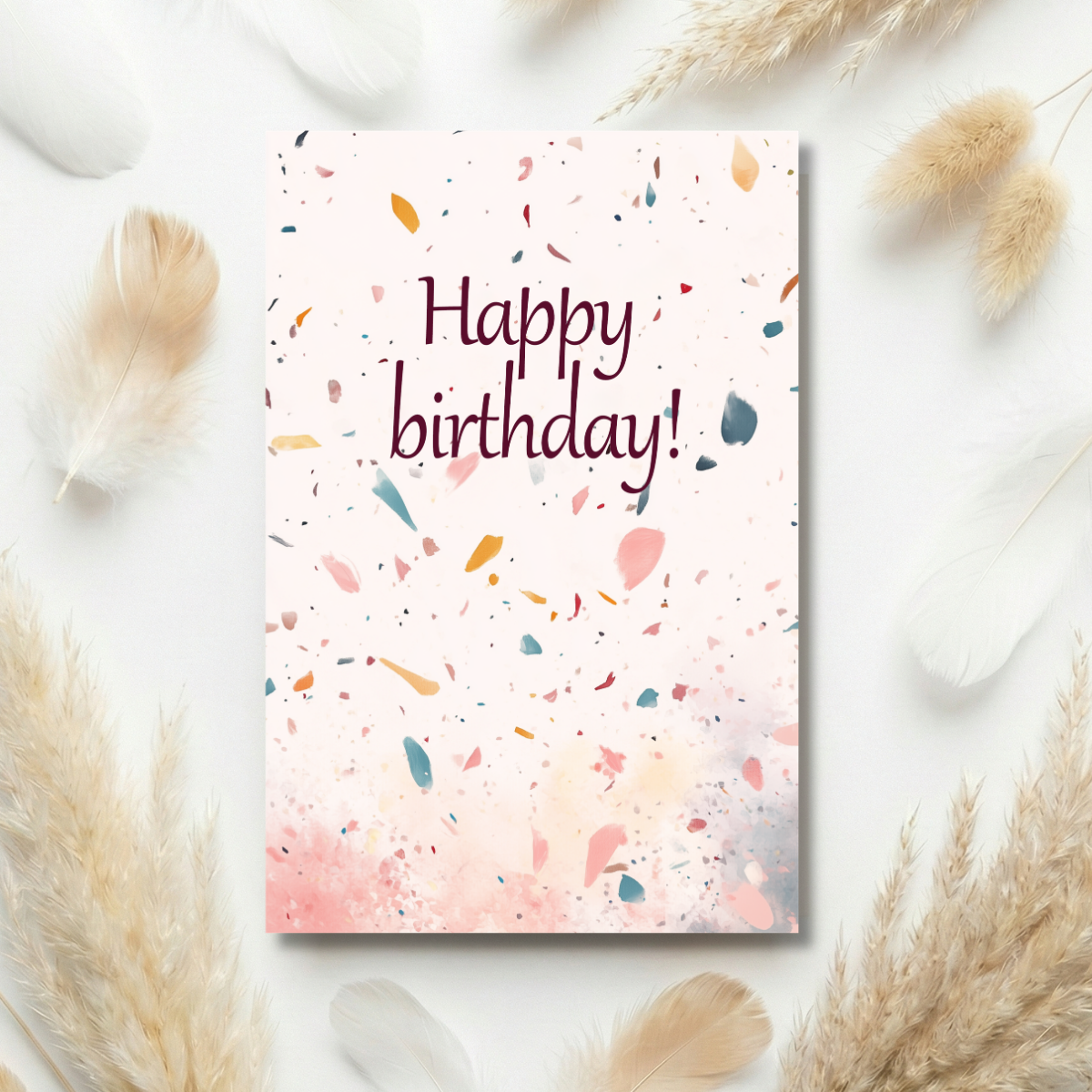 Verjaardagskaart confetti Happy Birthday!