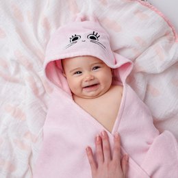 Milk&Moo Chancin Samt-Babyhandtuch mit Kapuze, 100 % Baumwolle, ultraweich, schnell trocknend