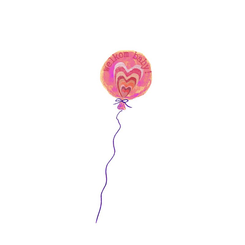 Kort Pink Baby Ballon
