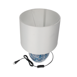 Lampe mit blauem Keramiklampenschirm H 45 T 28 cm