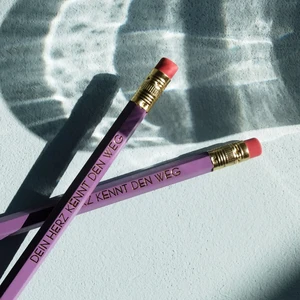 gold-painted pencil purple "Your heart knows the way"
