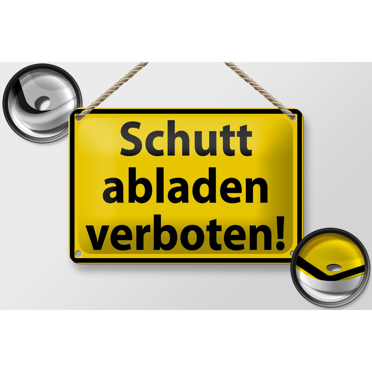 Tin sign warning sign 18x12cm dumping rubble forbidden decoration