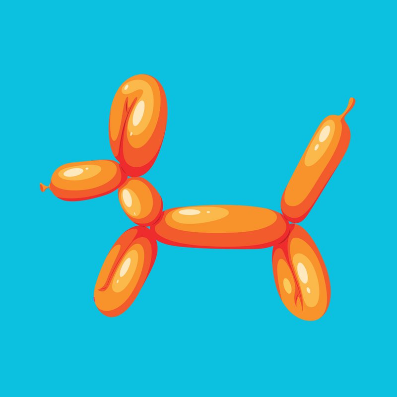 Forex tile 10x10cm - Balloon dog - %23101030401