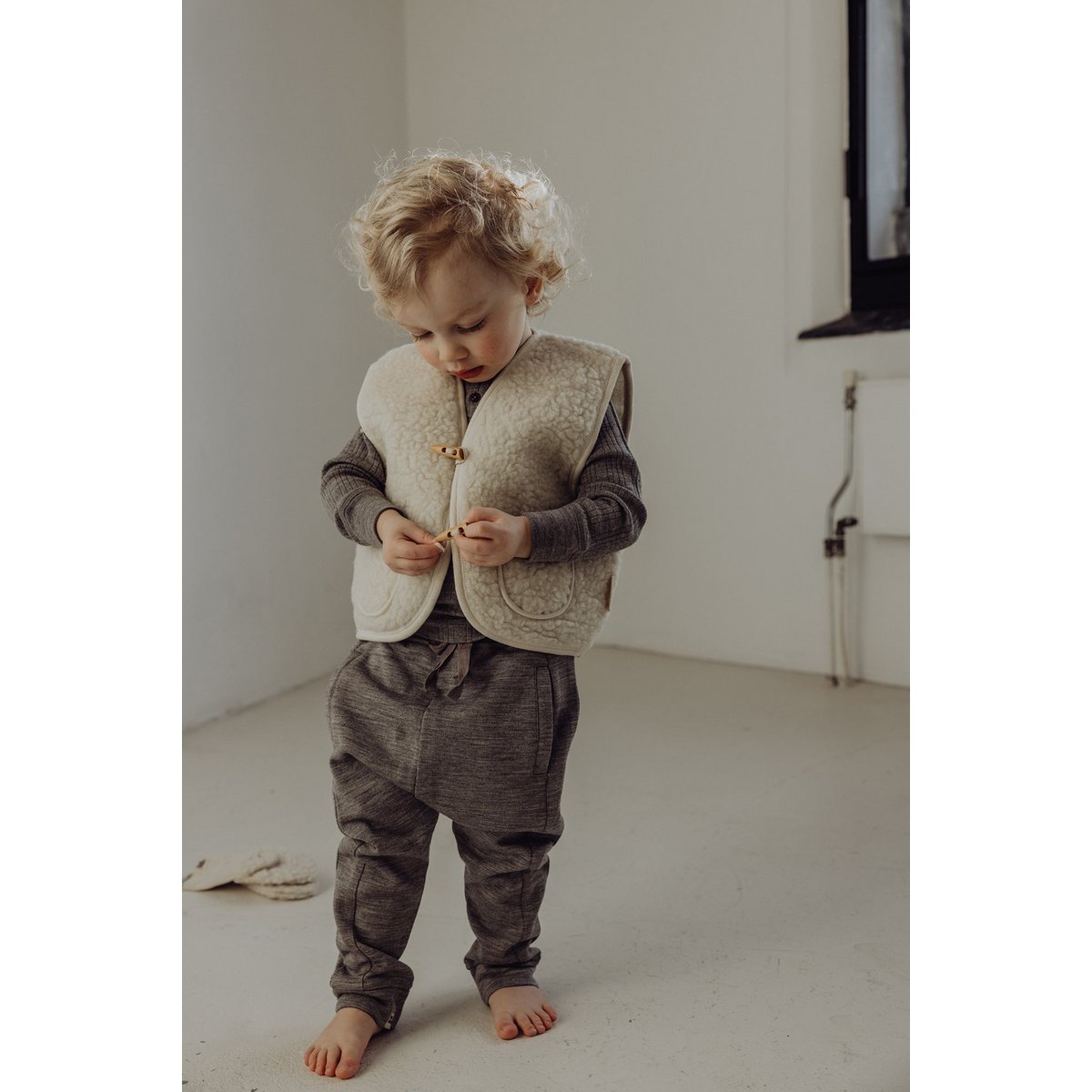 Gilet Sherpa en Laine - Lait