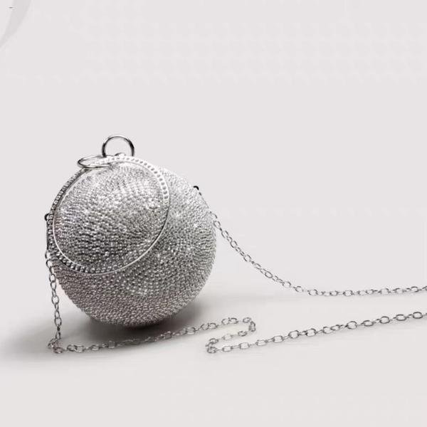 Luxe Ball Clutch-BlingBling Diamonds-Gold & Silver