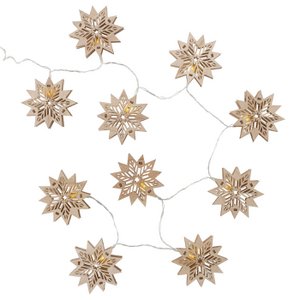 Light chain LED with 10 wooden stars