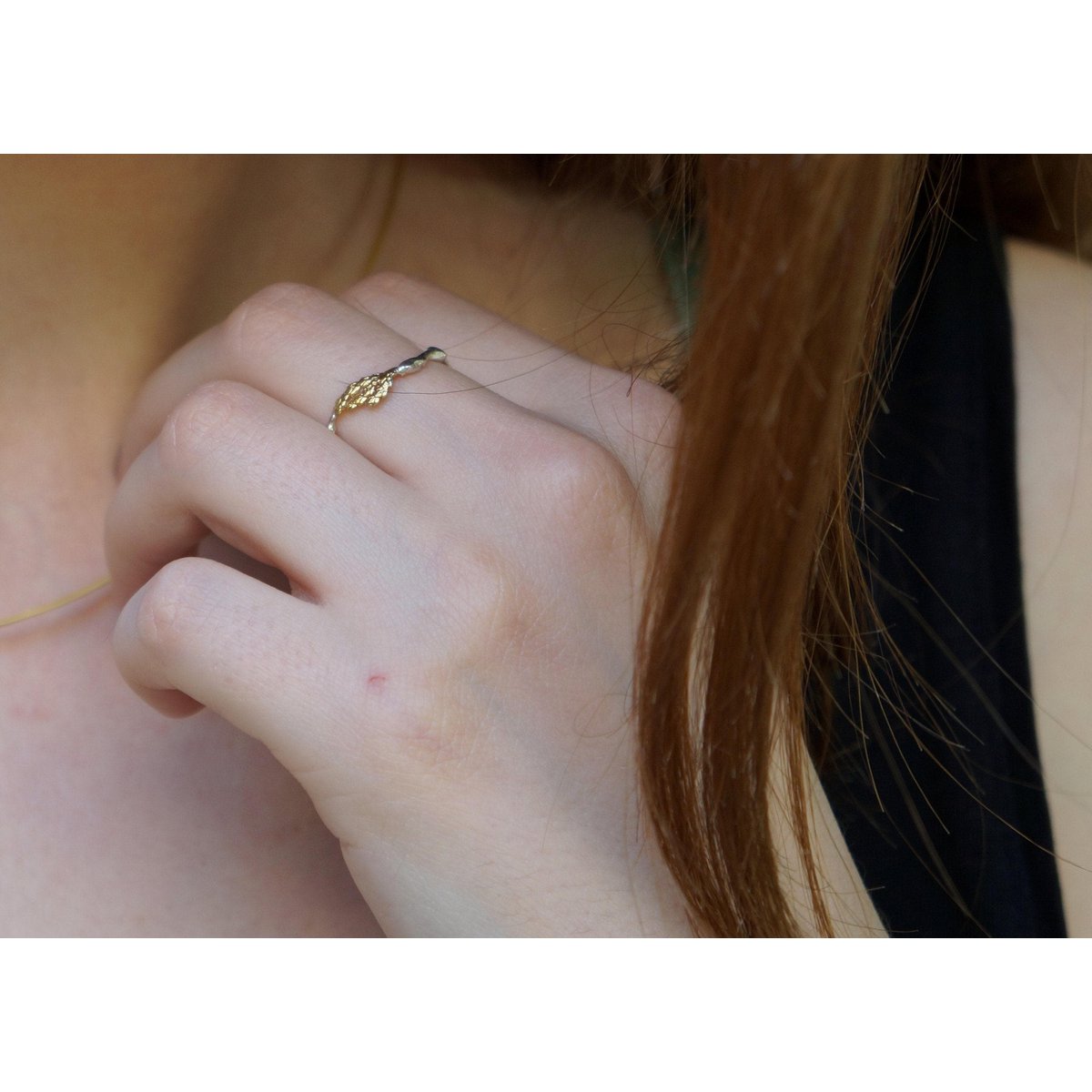 Silver Branch Ring, Jasmine and Juniper Gold-Plated Silver Ring, Leaf Band, Gold and Silver Jewelry, Gift for Her, Birthday Gift for Women