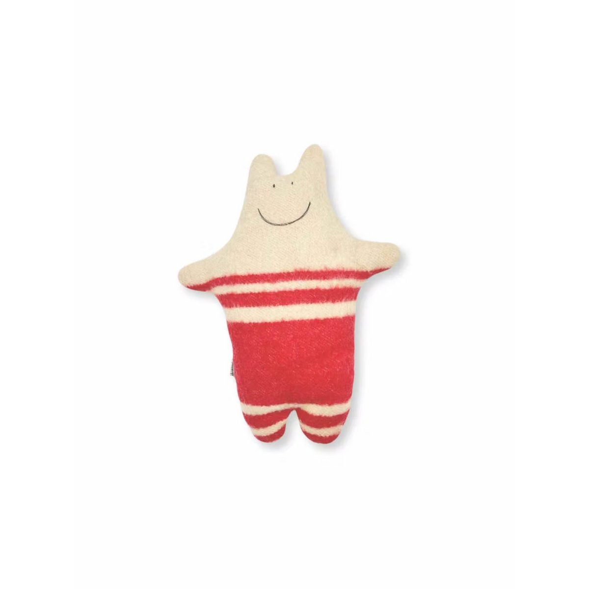 Nilpferd-Kuscheltier - Vintage Wolldecke - Rot Beige