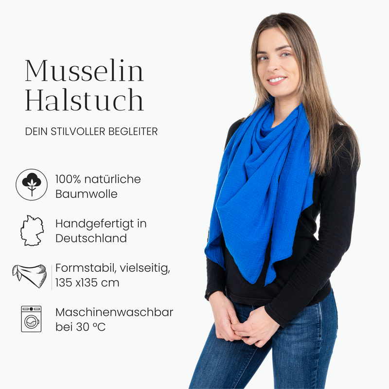 Halstuch aus Musselin Blau