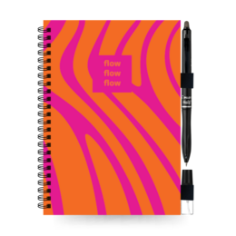 Soft cover, sunny yellow erasable notebook in A5 size.