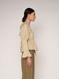 Chambre Beige Ruffle Blouse