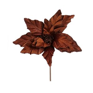 BROWN VELVET GLITTER CHRISTMAS STAR