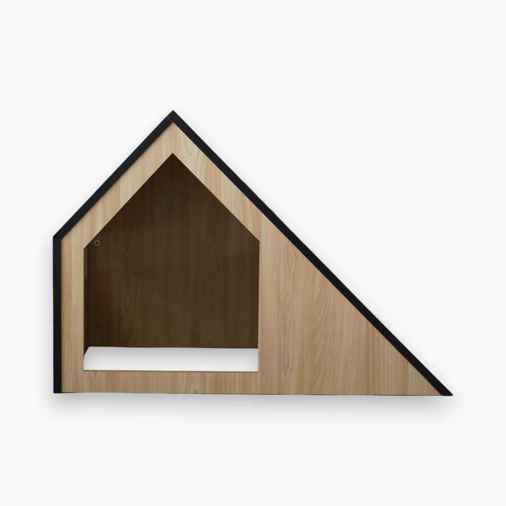 Kattenhuis | hout | katoen | zwart | 75 x 50 x 53 cm