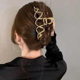 Sculptural Double Wave Large Claw Hair Clip