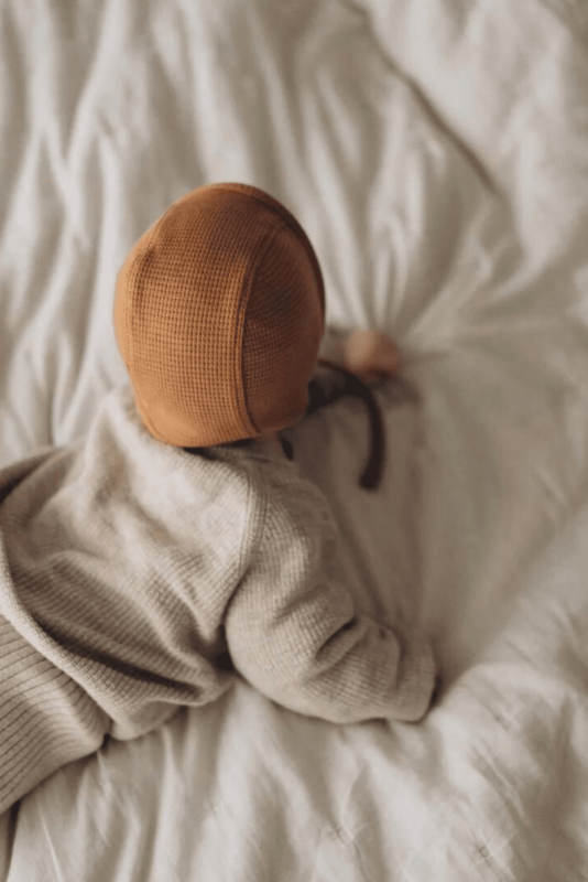 TISU baby bonnet, Caramel