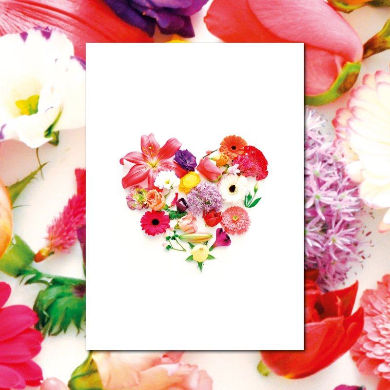 cuore | Cartolina fiori ABC
