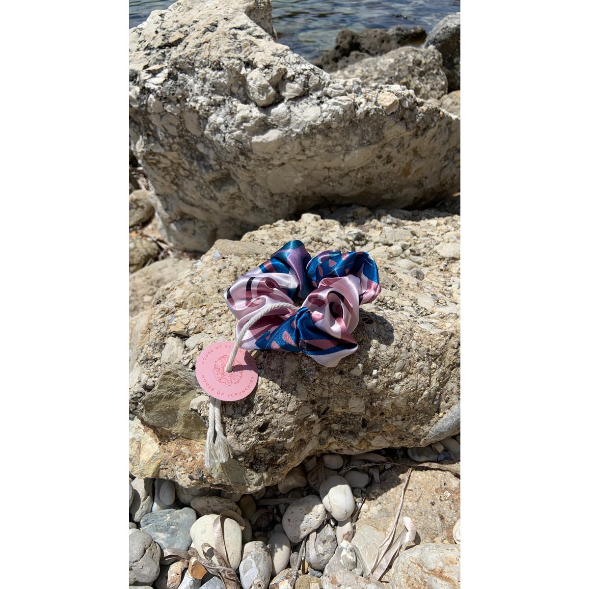 Scrunchie - Blue/Rose Jungle - Recycled