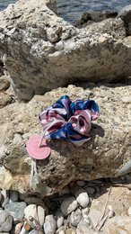 Scrunchie - Blue/Rose Jungle - Recycled