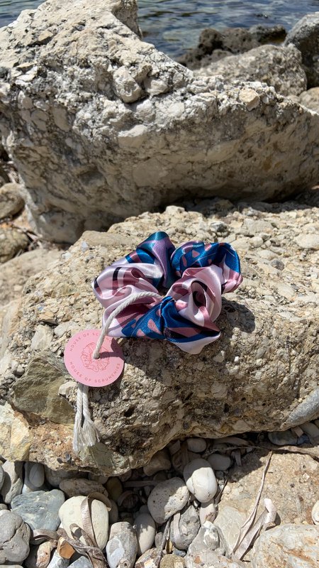Scrunchie - Blue/Rose Jungle - Recycled