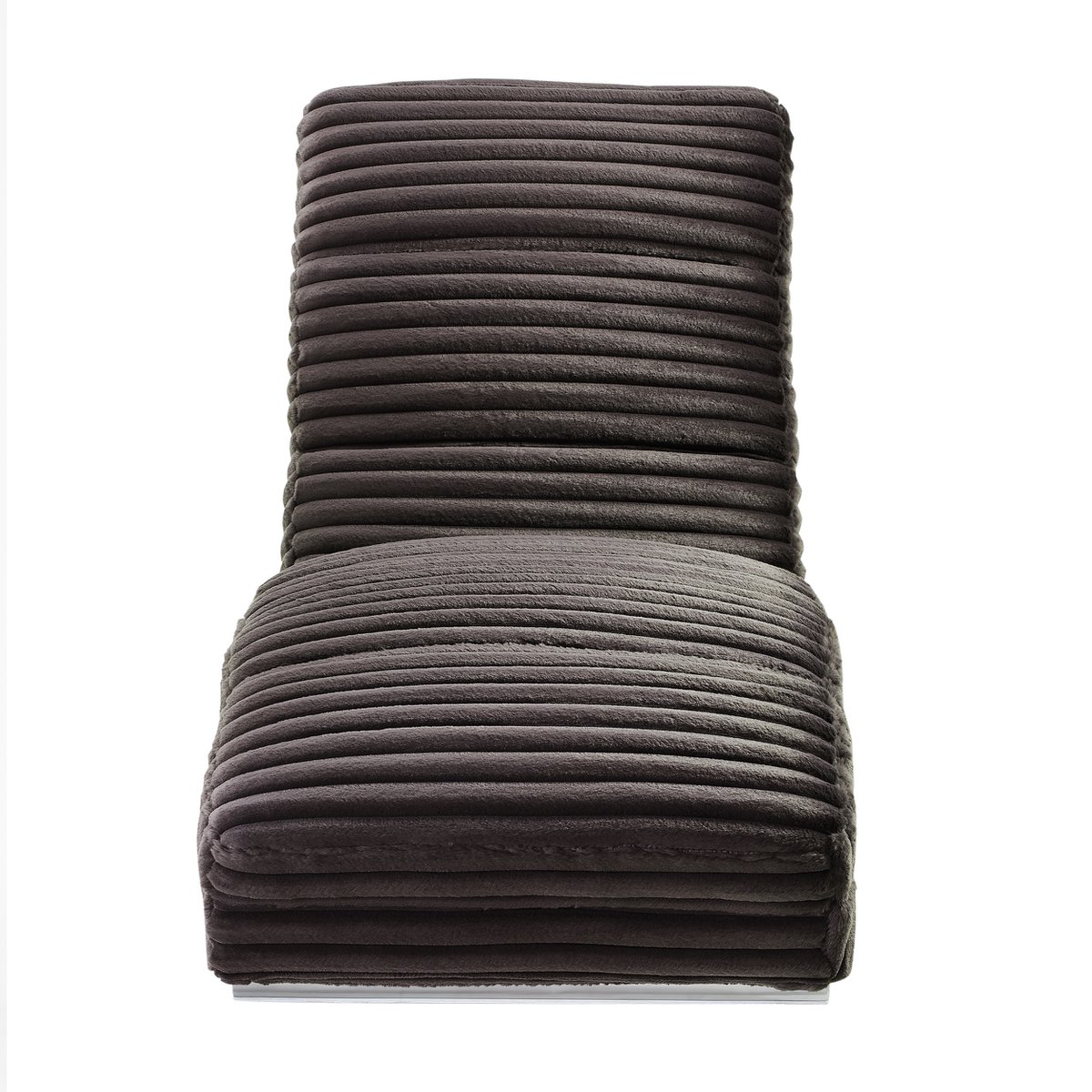Chaiselongue Plüsch-Cord Schwarz