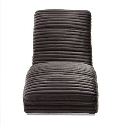 Chaiselongue Plüsch-Cord Schwarz