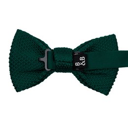 Green Knitted Bow Tie and Knitted Pocket Square Set