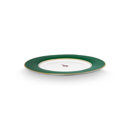 Plate Love Birds Deer Dark Green 17cm