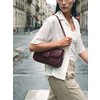 Genuine Leather Minimalist Baguette Shoulder Bag, Made in Italy, art. 112764