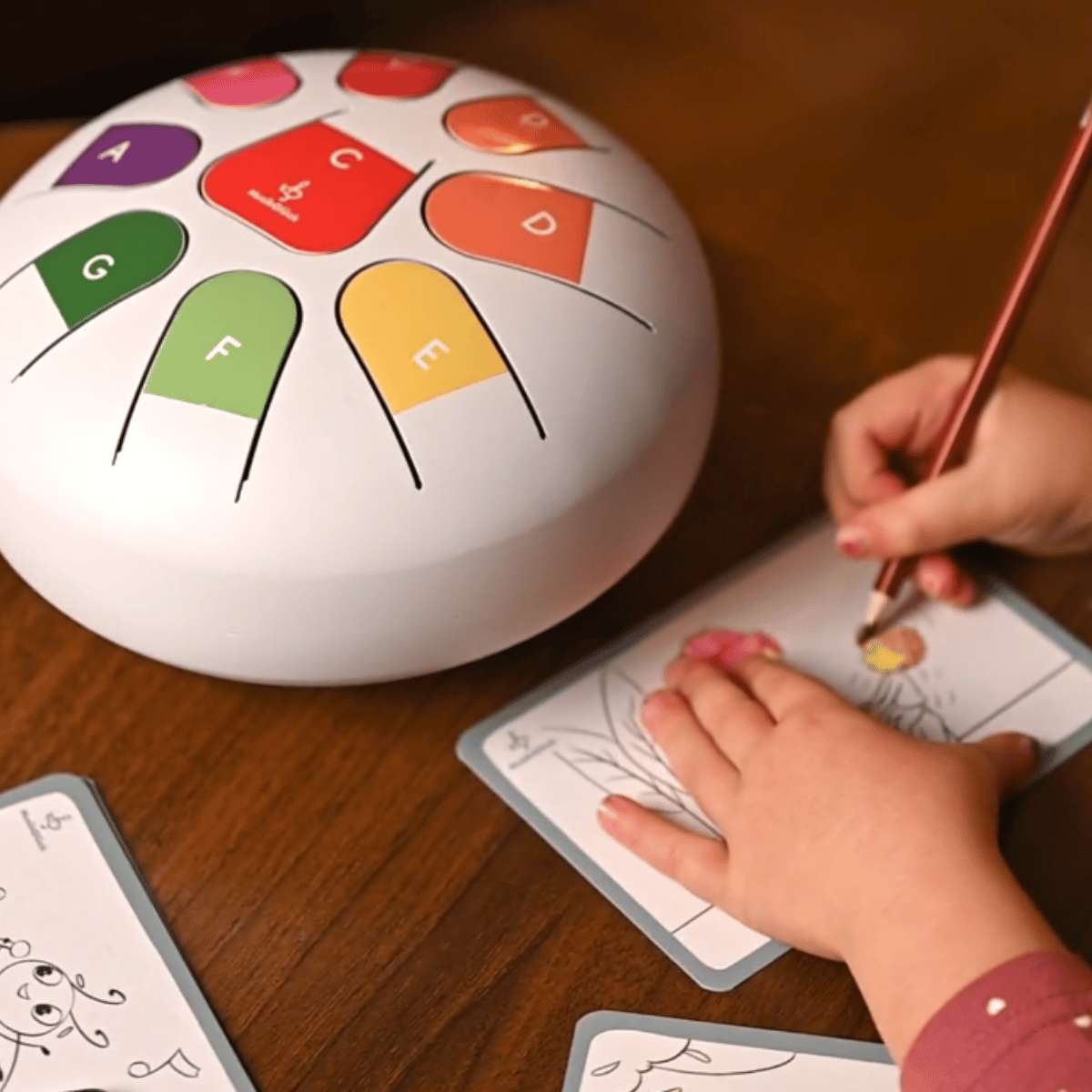 Tambor de lengua "Rainbow Drum" | Tambor infantil | Tambor de lengua colorido | con tarjetas de canciones y partituras coloridas | Instrumento musical infantil | Pan de mano | juguetes musicales