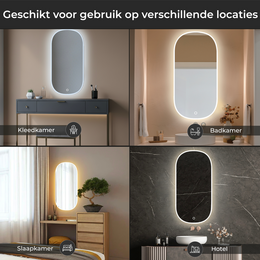 Miroir de salle de bain LED Lumire Ray ovale 45x100 cm