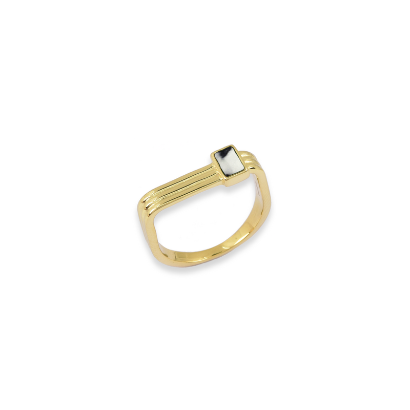 Ring nach unten - Vergoldet