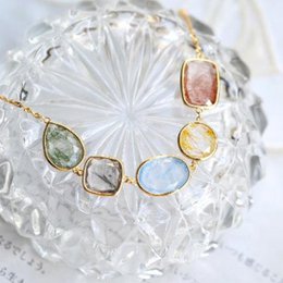 Braccialetti a 5 pietre di cristalli di quarzo arcobaleno