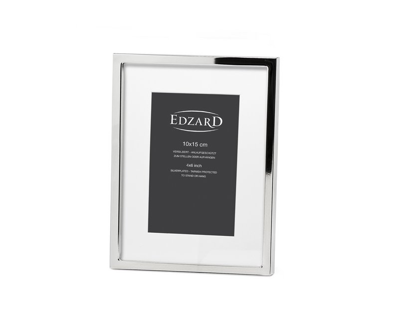 EDZARD Rivoli fotoramme til fotos 10 x 15 cm, sølvbelagt, anløbssikker, med 2 bøjler