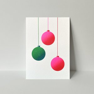 Riso-ansichtkaart, kerstkaart, Gradient Christmas No.3, risografie, DIN A6
