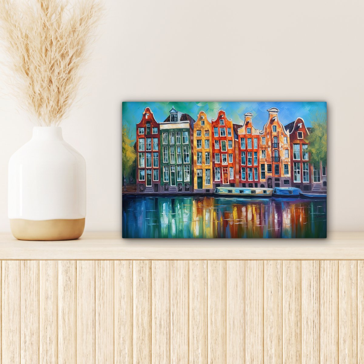 Peinture sur toile - Décoration murale Amsterdam - Huile - GRAISE - Peinture - Art - Décoration murale Salon - Décoration de la chambre - Accessoires de chambre - Paintes de toile