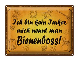 Tin sign saying 40x30cm am not a beekeeper bee boss