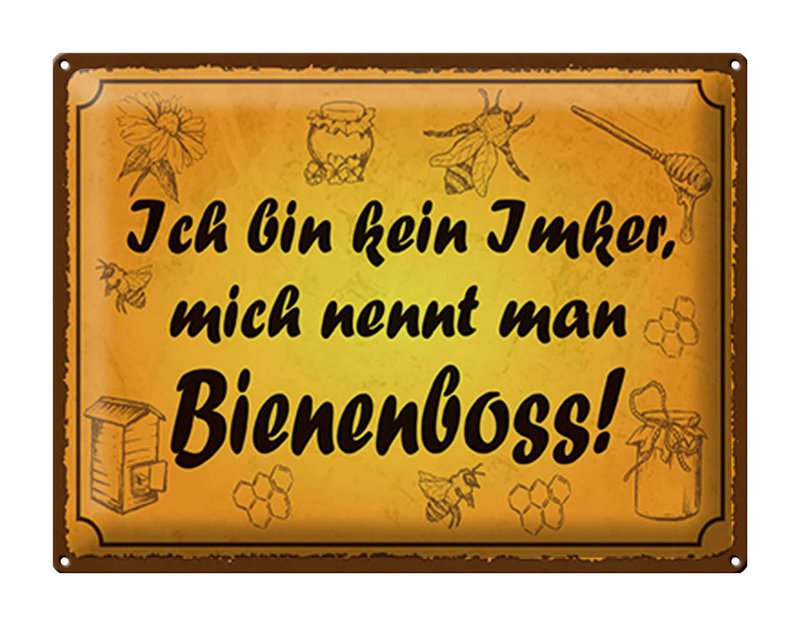 Tin sign saying 40x30cm am not a beekeeper bee boss