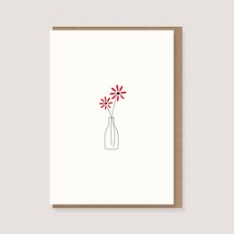 Foldet kort med konvolut - "blomstervase"