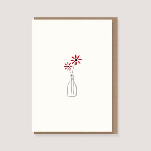 Folded card with envelope - "flower vase"