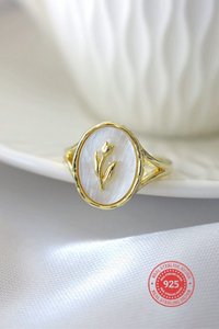 "Pearly Rose" | 24K Adjustable Ring