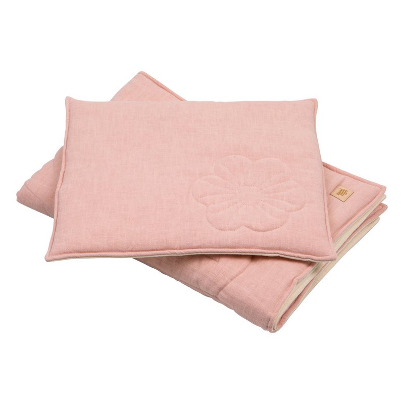 Set copri bambino in fiore di lino "Rosa chiaro"