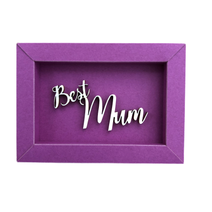 BEST MUM - frame card wood lettering magnet