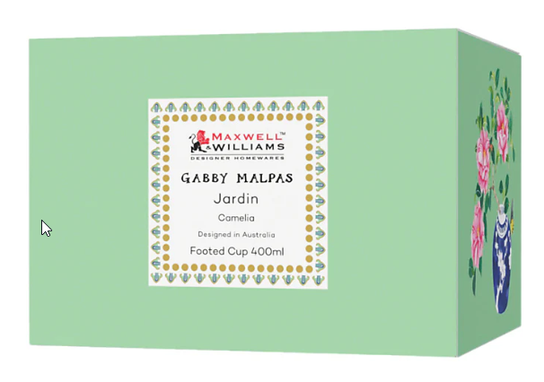M&W Jardin Mug 400ml, Camelia Green, giftbox