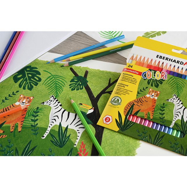Colored pencil EFA 17.5cm cardboard case of 24 pcs. ass.kl wood-free