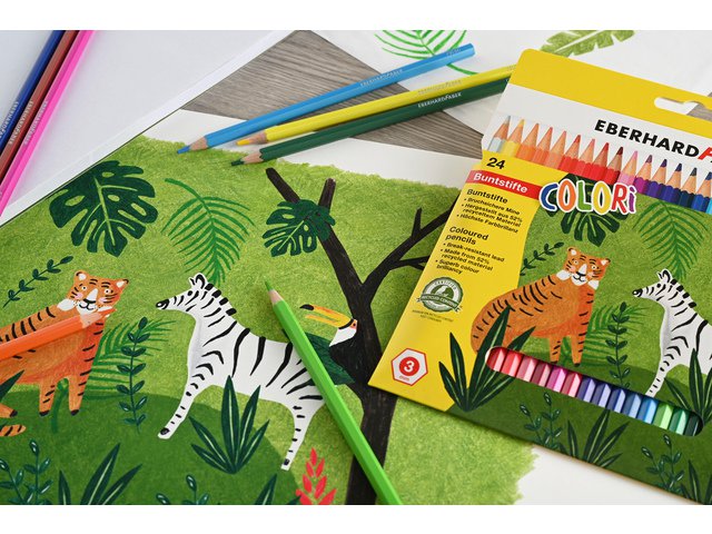 Colored pencil EFA 17.5cm cardboard case of 24 pcs. ass.kl wood-free