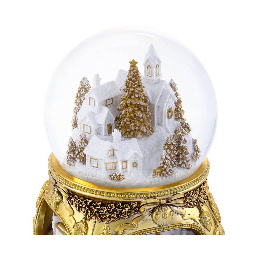Prächtige Musik-Schneekugel „Golden Christmas Tale“, mit Beleuchtung, automatischem Schneesturm