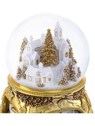 Prachtige Muzikale Sneeuwbol “Golden Christmas Tale”, met verlichting, Automatische Sneeuwstorm