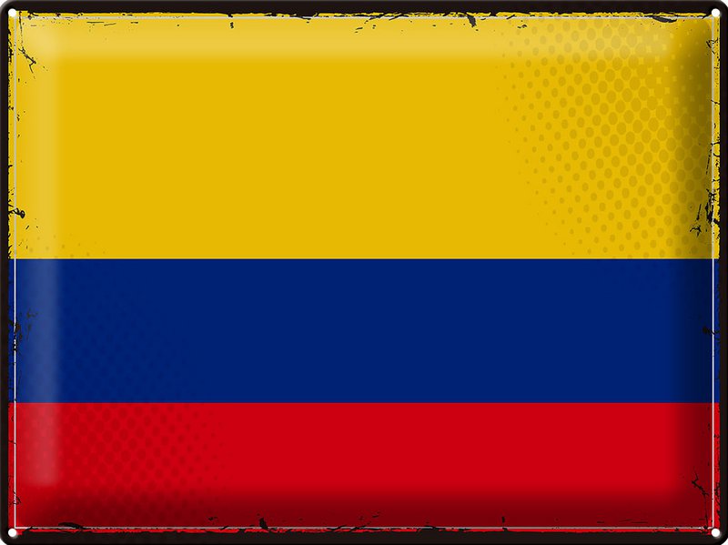 Tin Sign Flag Colombia 40x30cm Retro Flag Colombia
