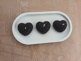 Hjerteformet bivoks fyrfadslys - sort farve